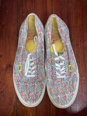 The Beatles collab Vans Multicolor Pink Blue Yellow 'LOVE' Print Canvas Sneakers